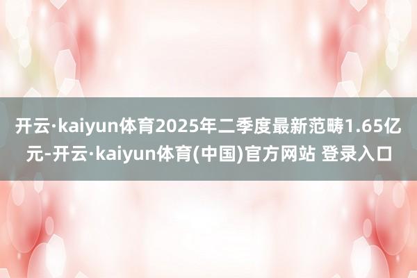开云·kaiyun体育2025年二季度最新范畴1.65亿元-开云·kaiyun体育(中国)官方网站 登录入口