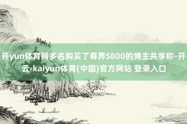开yun体育网多名购买了尊界S800的博主共享称-开云·kaiyun体育(中国)官方网站 登录入口