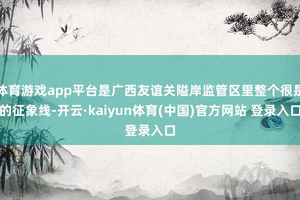 体育游戏app平台是广西友谊关隘岸监管区里整个很是的征象线-开云·kaiyun体育(中国)官方网站 登录入口